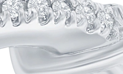 Simona 13mm Huggie Diamond Earrings (0.1 Ct. T.w.) 32 Stones In Sterling Silver In Silver