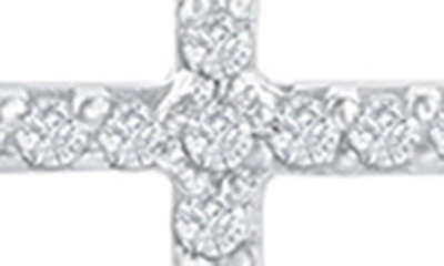 Simona Diamond Cross Necklace (0.1 Ct. T.w.) - 40 Stones In Sterling Silver In Silver