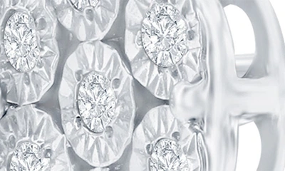 Simona Sterling Silver Diamond Flower Stud Earrings In Silver