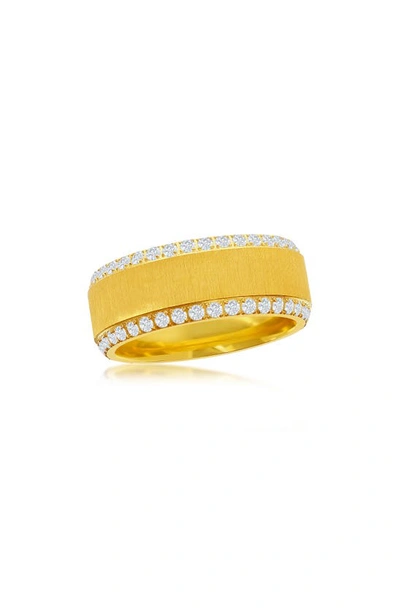 Shop Blackjack Double Row Cubic Zirconia Band Ring In Gold