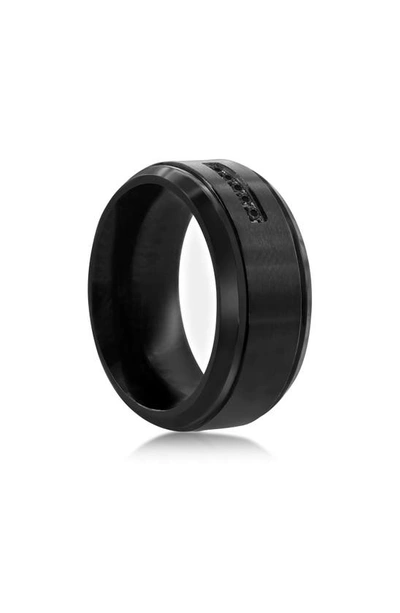 Blackjack Cubic Zirconia Band Ring In Black