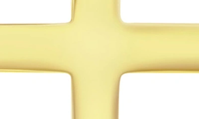 Blackjack Mens Stainless Steel Polished Cross Necklace - Gold Plated In Gold