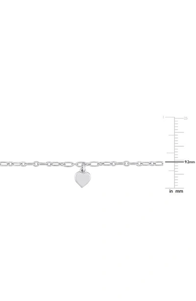Delmar Heart & Ball Bead Chain Layered Necklace In Silver