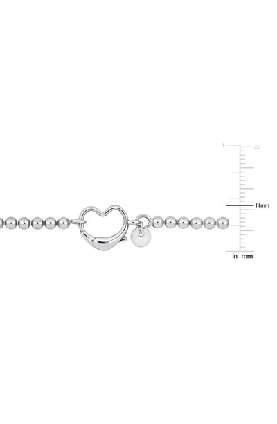 Shop Delmar Beaded Heart Clasp Bracelet In Silver