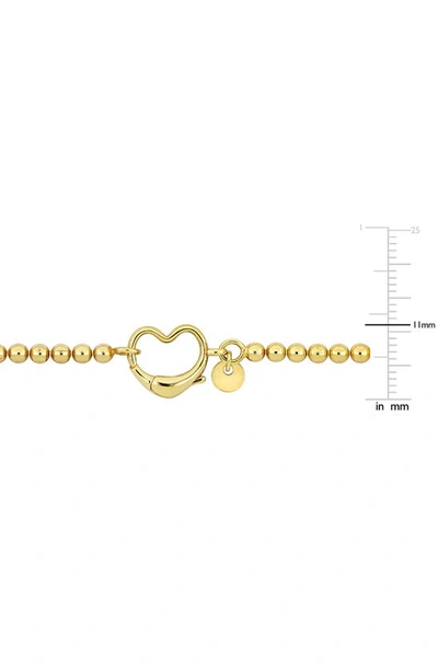 Delmar Beaded Heart Clasp Bracelet In Gold