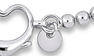 Shop Delmar Beaded Heart Clasp Bracelet In Silver