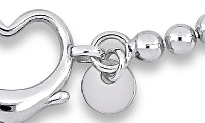 Delmar Beaded Heart Clasp Bracelet In Silver