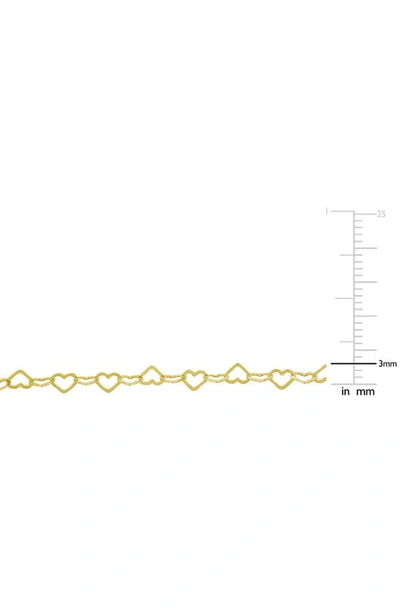 Delmar 18k Gold Plated Sterling Silver 3mm Heart Link Necklace In Gold