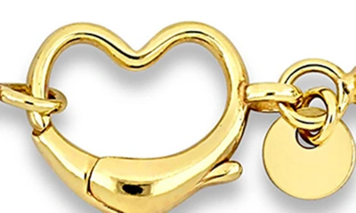 Shop Delmar Beaded Heart Clasp Bracelet In Gold