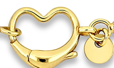 Delmar Beaded Heart Clasp Bracelet In Gold
