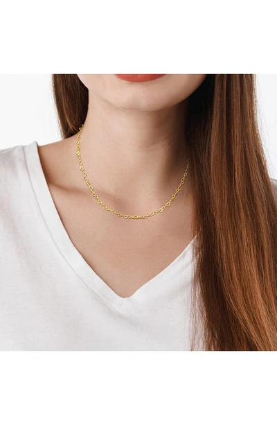 Delmar 18k Gold Plated Sterling Silver Heart Link Necklace In Gold