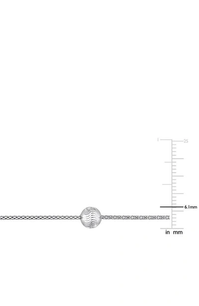 Delmar 6mm Ball Station Chain Bracelet In Silver