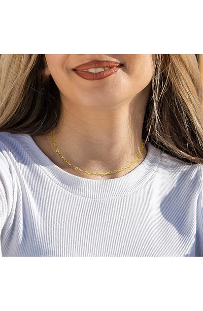 Delmar 18k Gold Plated Sterling Silver 3mm Heart Link Necklace In Gold