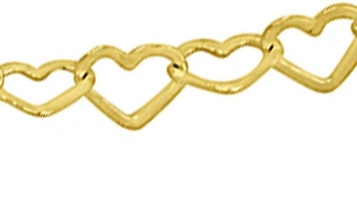 Delmar 18k Gold Plated Sterling Silver Heart Link Necklace In Gold