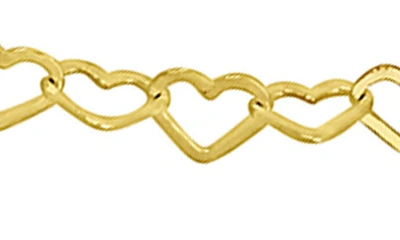 Delmar 18k Gold Plated Sterling Silver 3mm Heart Link Necklace In Gold