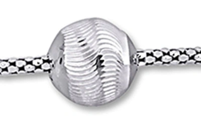 Delmar 6mm Ball Station Chain Bracelet In Silver