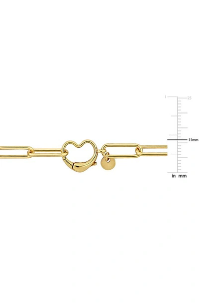 Delmar Heart Paperclip Link Bracelet In Gold