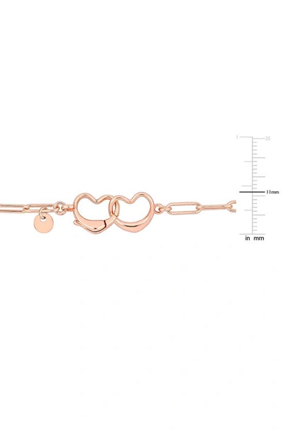 Delmar Lock & Key Paper Clip Chain Necklace In Rose