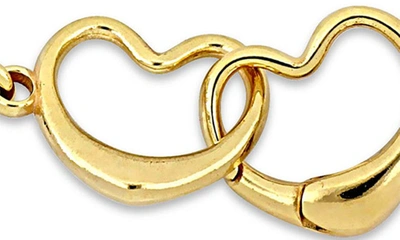 Delmar Double Heart Paperclip Link Bracelet In Gold