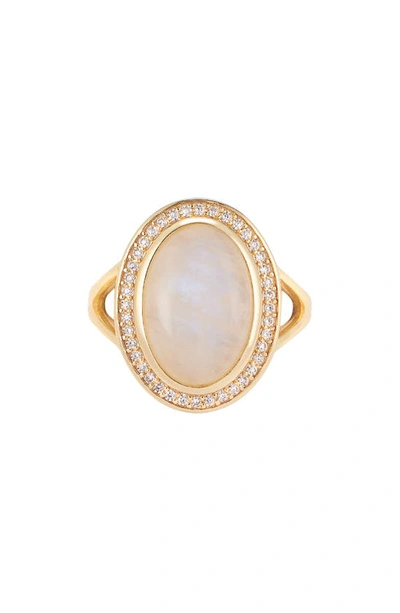 Shop Adornia Fine Halo Moonstone Ring In White