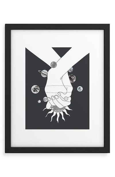 Shop Deny Designs Everything Revolves Around Us Framed Wall Art In Black-white