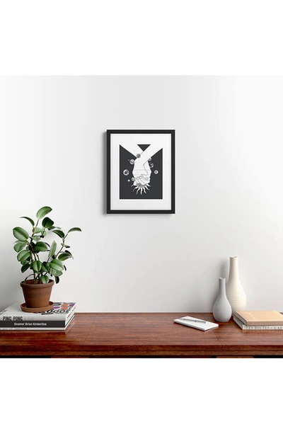 Deny Designs Everything Revolves Around Us Framed Wall Art In Black-white