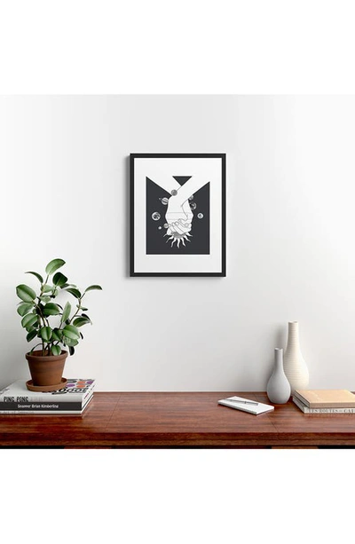 Deny Designs Everything Revolves Around Us Framed Wall Art In Black-white