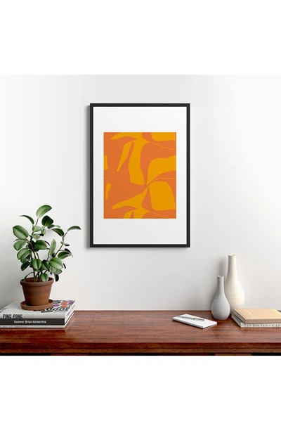 Deny Designs 'delta' By Camilla Foss Framed Wall Art In Yellow