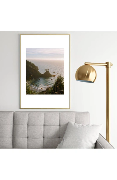 Deny Designs 'golden Coast' By J. Freemond Visuals Framed Wall Art In Gold/ Blue