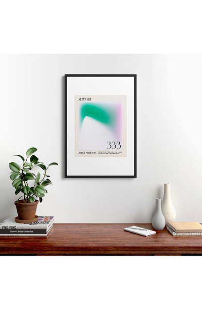 Deny Designs 'angel Numbers' By Mambo Art Studio Framed Wall Art In Beige