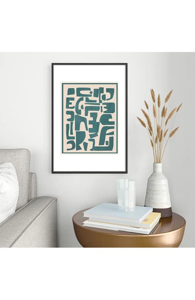 Shop Deny Designs Contemporary Framed Wall Art In Teal/ Beige