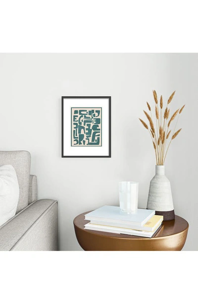 Deny Designs Contemporary Framed Wall Art In Teal/ Beige