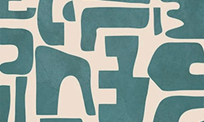 Deny Designs Contemporary Framed Wall Art In Teal/ Beige