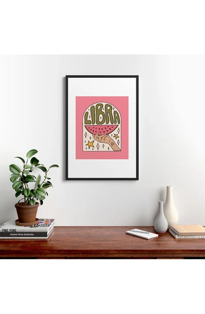 Shop Deny Designs 'libra Watermelon Doodle' By Meg Framed Wall Art In Pink