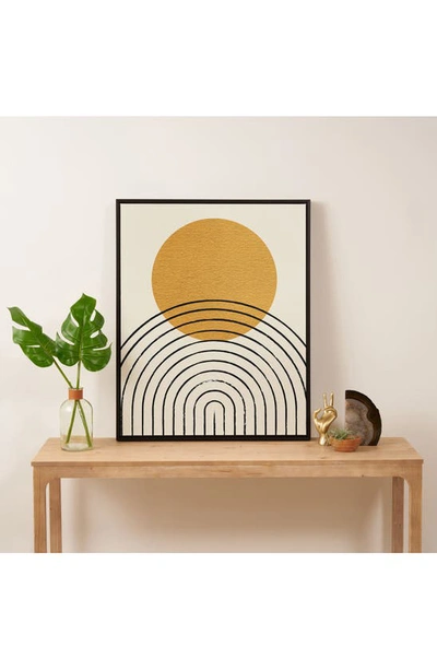 Shop Deny Designs Gold Sun Arch Framed Wall Art In Black-white