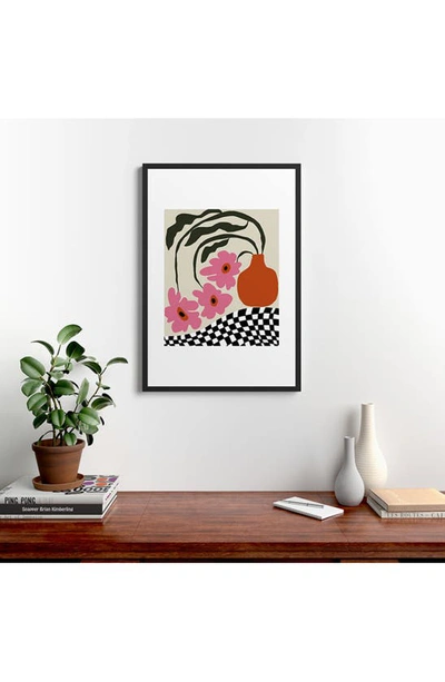 Deny Designs 'vintage Blossom' By Miho Framed Wall Art In Orange