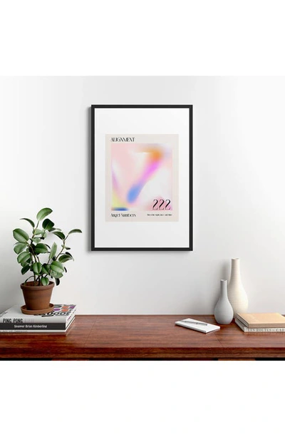 Deny Designs 'angel Numbers' By Mambo Art Studio Framed Wall Art In Coral