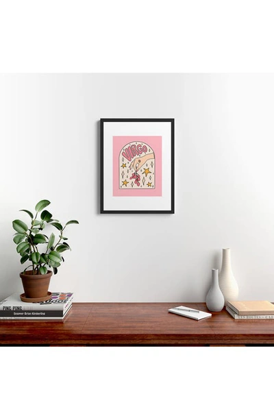 Deny Designs 'virgo Lychee Doodle' By Meg Framed Wall Art In White
