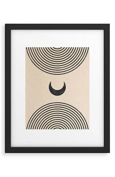 Shop Deny Designs 'moon On Mountain' By Emanuela Carratoni Framed Wall Art In Black-white