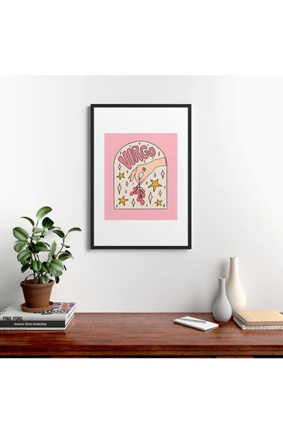 Deny Designs 'virgo Lychee Doodle' By Meg Framed Wall Art In White