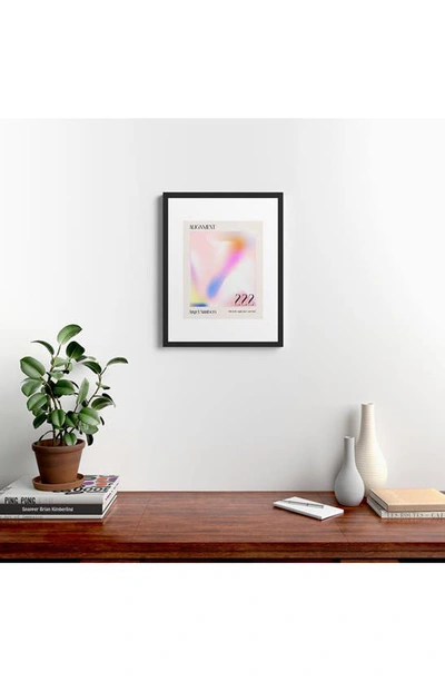 Deny Designs 'angel Numbers' By Mambo Art Studio Framed Wall Art In Coral