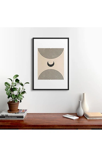 Shop Deny Designs 'moon On Mountain' By Emanuela Carratoni Framed Wall Art In Black-white