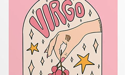 Deny Designs 'virgo Lychee Doodle' By Meg Framed Wall Art In White