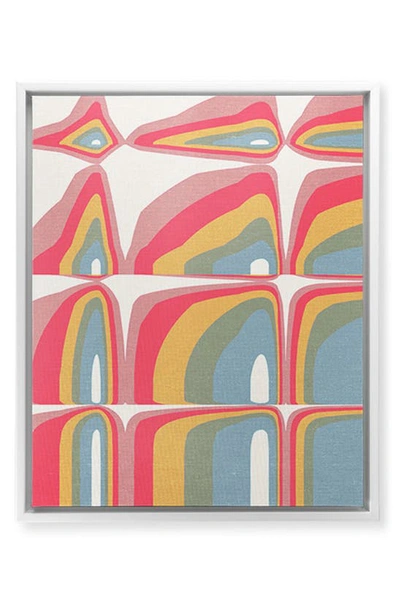 Shop Deny Designs 'whimsical Rainbows' By Emanuela Carratoni Framed Wall Art In Pink Multi