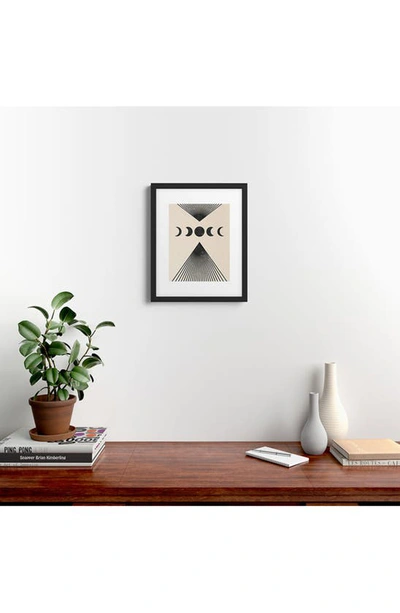 Shop Deny Designs 'moon Phases' By Emanuela Carratoni Framed Wall Art In Black-white