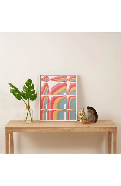 Shop Deny Designs 'whimsical Rainbows' By Emanuela Carratoni Framed Wall Art In Pink Multi