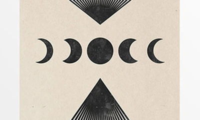 Deny Designs 'moon Phases' By Emanuela Carratoni Framed Wall Art In Black-white