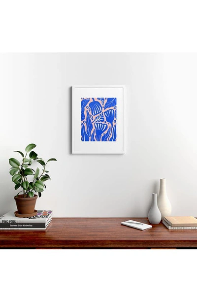 Deny Designs 'abstract Floral' By Viviana Gonzalez Framed Wall Art In Blue