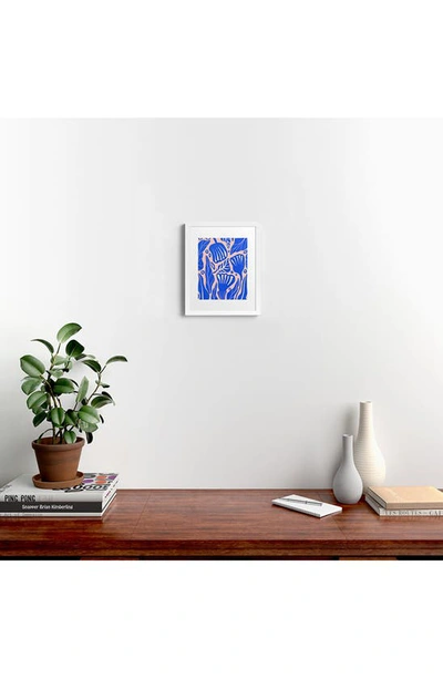 Shop Deny Designs 'abstract Floral' By Viviana Gonzalez Framed Wall Art In Blue