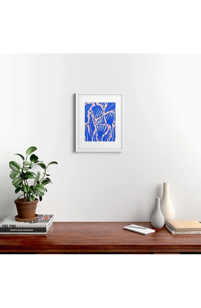 Deny Designs 'abstract Floral' By Viviana Gonzalez Framed Wall Art In Blue